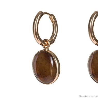 Серьги Fiore Luna, COFFE AGATE